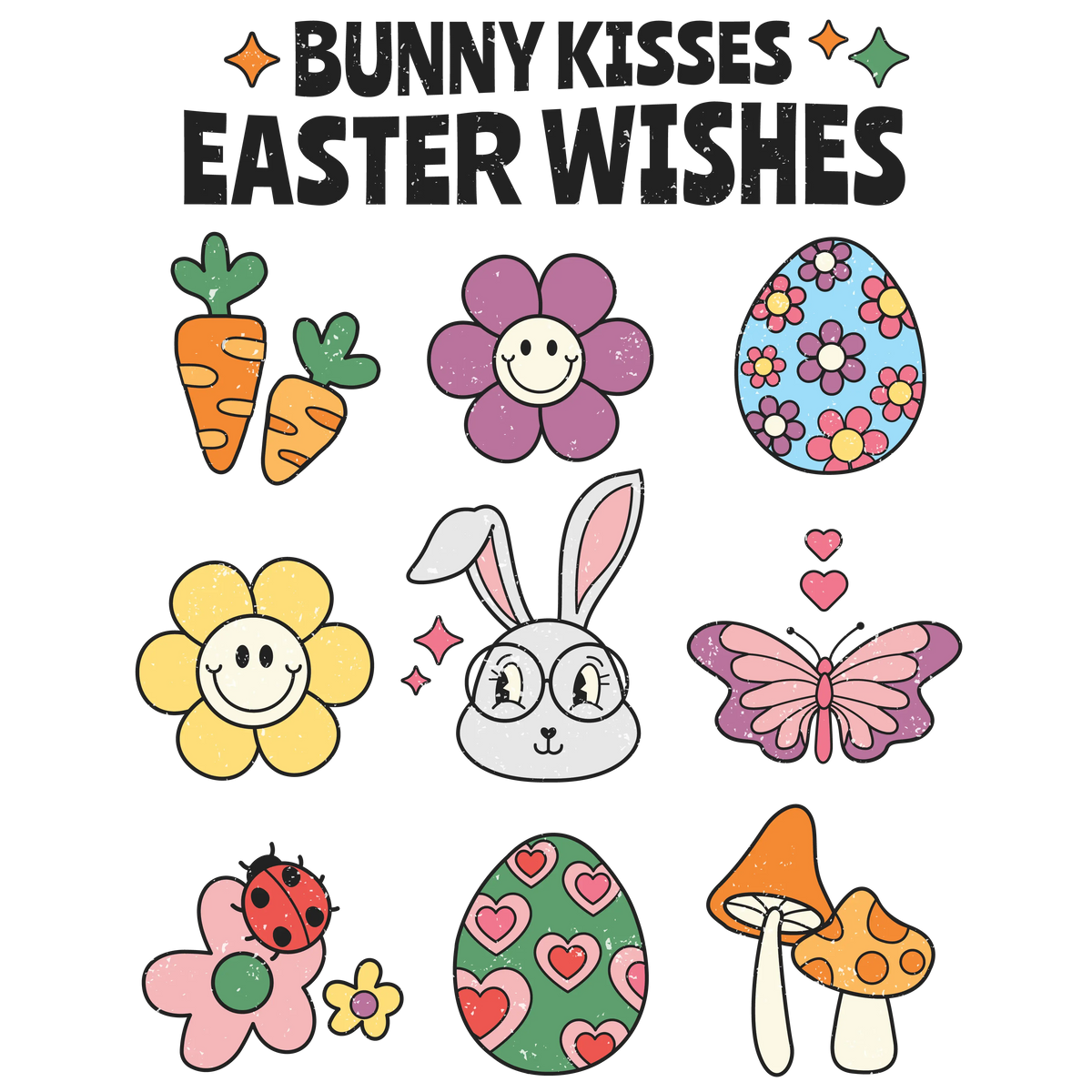 EasterBunny Kısses Vibes  Easter Day Holiday Ready To Press Dtf Transfers dtfintexas