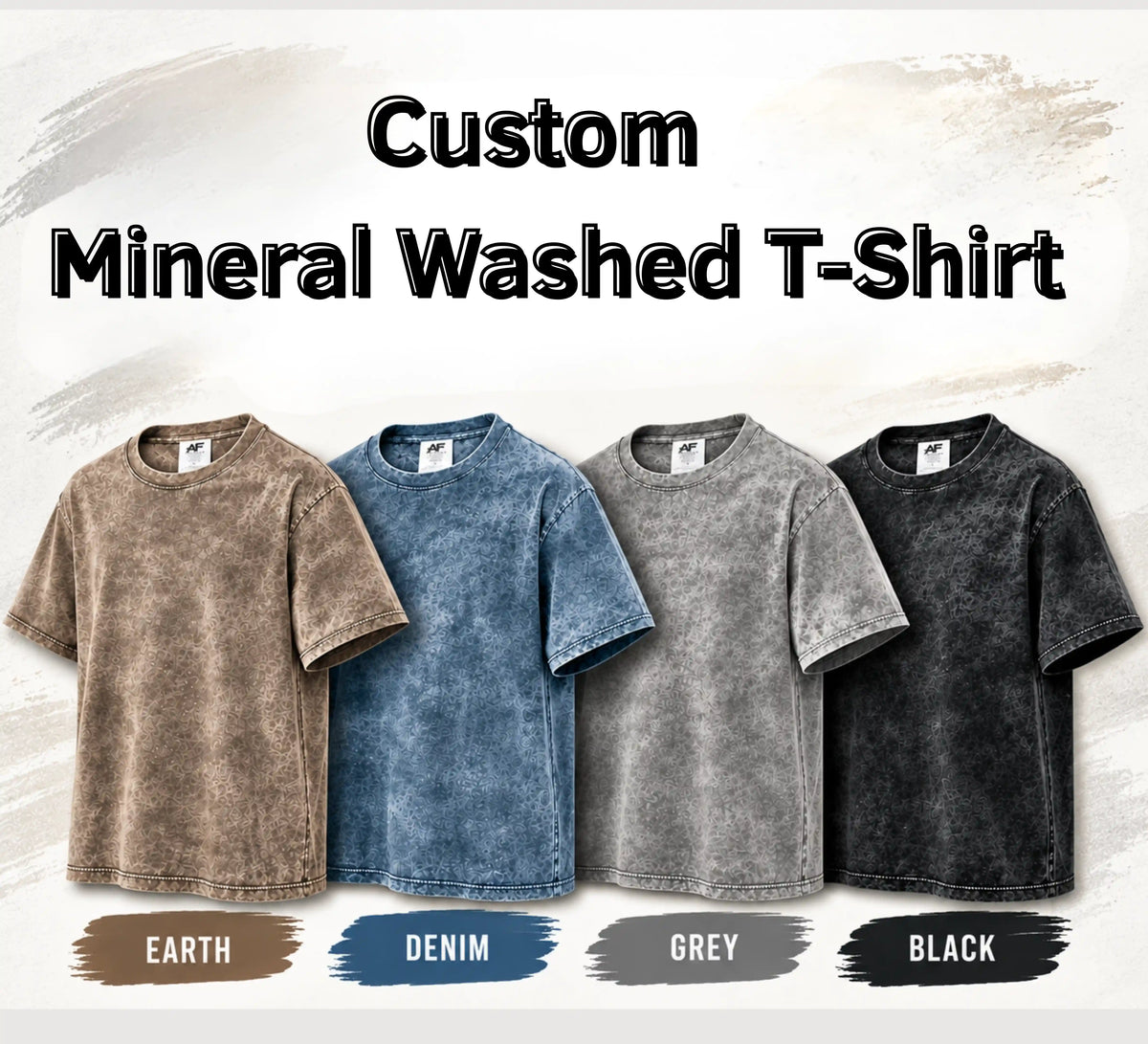 Personalized Printed Mineral Washed Tees.