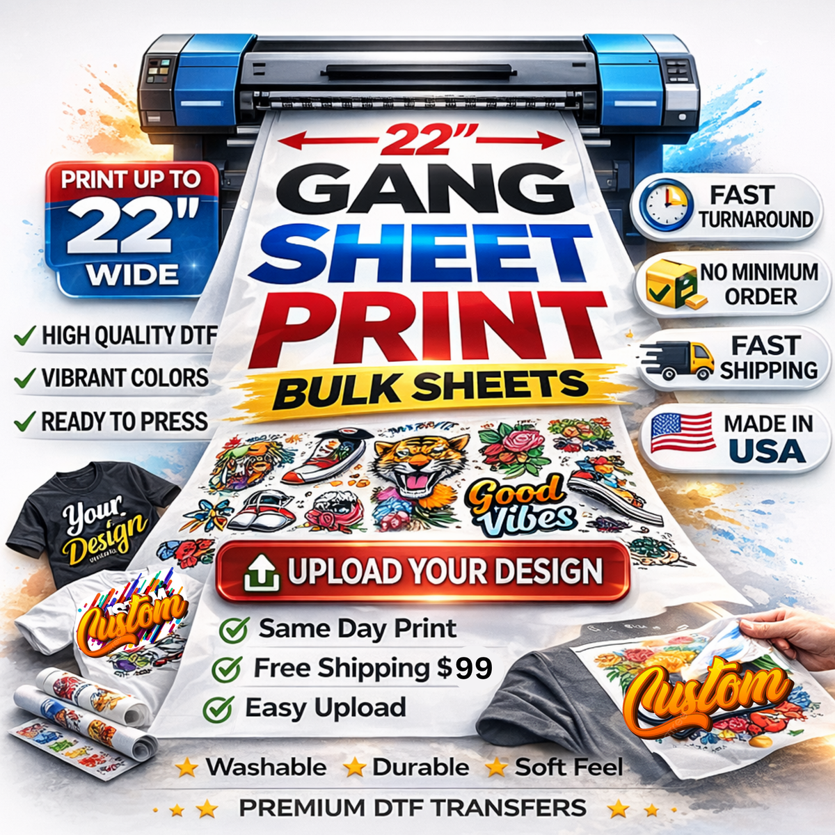 Upload Custom DTF Gang Sheet