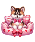 Akita Dog Valentine' s Day  Holiday Ready To Press Dtf Transfers dtfintexas