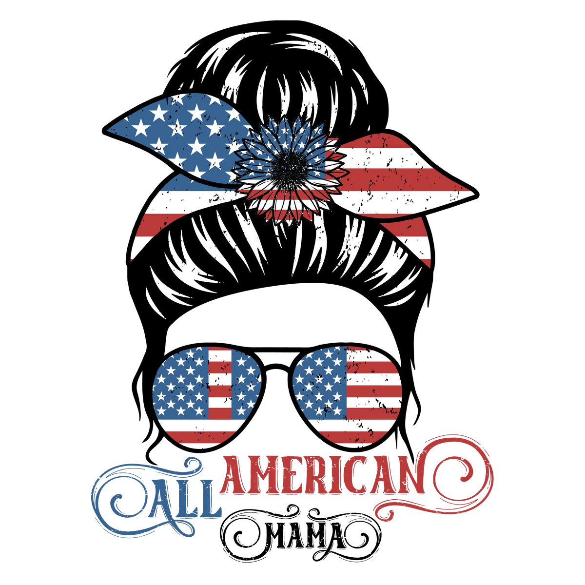 All Amerıcan Mama 01 PATRIOTIC  HOLIDAYS READY TO PRESS dtfintexas