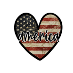 Amerıca Heart Vıntage Flag PATRIOTIC  HOLIDAYS READY TO PRESS dtfintexas