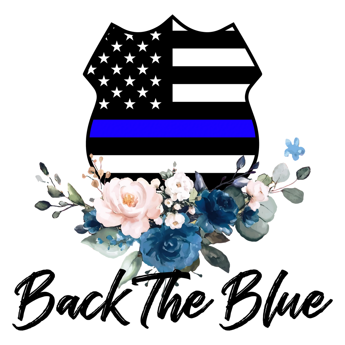 Back The Blue Badge Police Police Military & First Responders Ready To Press Dtf Transfers dtfintexas