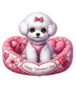 Bichon Frise Valentine' s Day  Holiday Ready To Press Dtf Transfers dtfintexas