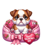 Bulldog Valentine' s Day  Holiday Ready To Press Dtf Transfers dtfintexas