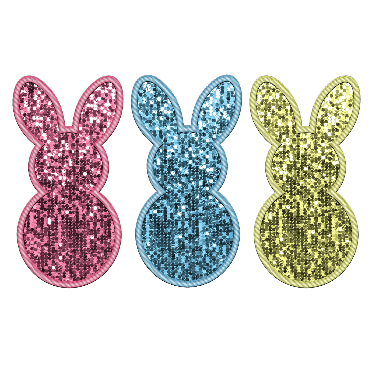 Bunny sequin faux   Easter Holiday Ready To Press Dtf Transfers dtfintexas