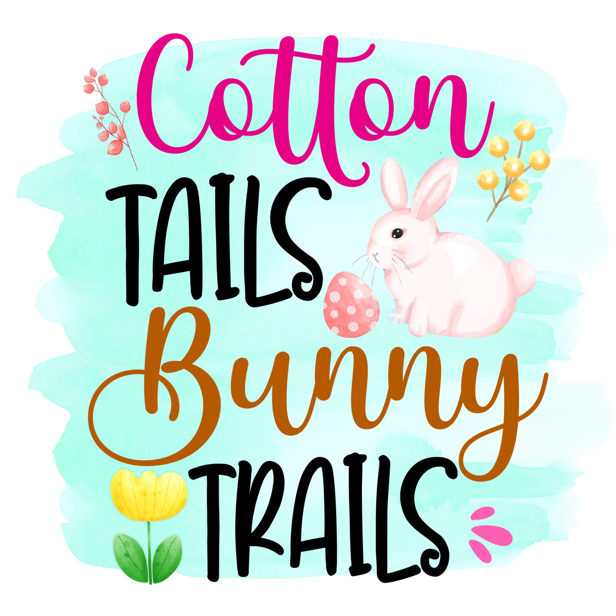 Cotton Tails Bunny Easter Day Holiday Ready To Press Dtf Transfers dtfintexas