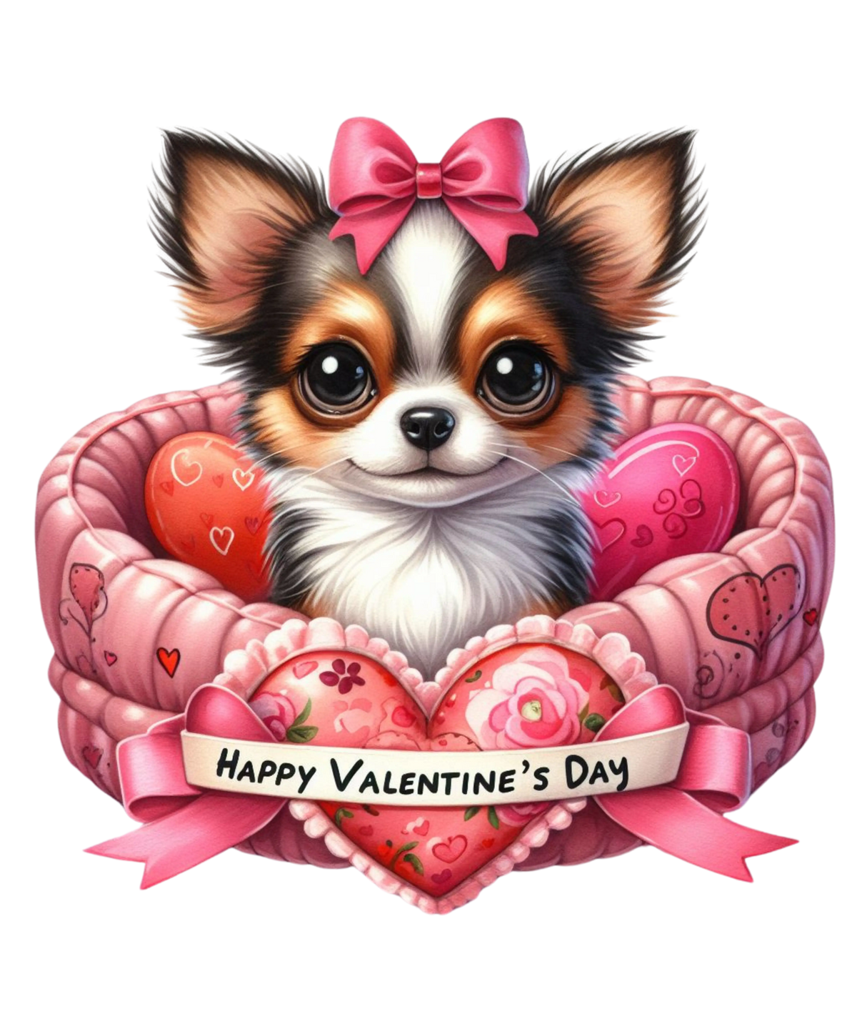 Chihuahua Valentine' s Day  Holiday Ready To Press Dtf Transfers dtfintexas