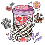 CoffeeValentineDogC5  Valentine' s Day  Holiday Ready To Press Dtf Transfers dtfintexas