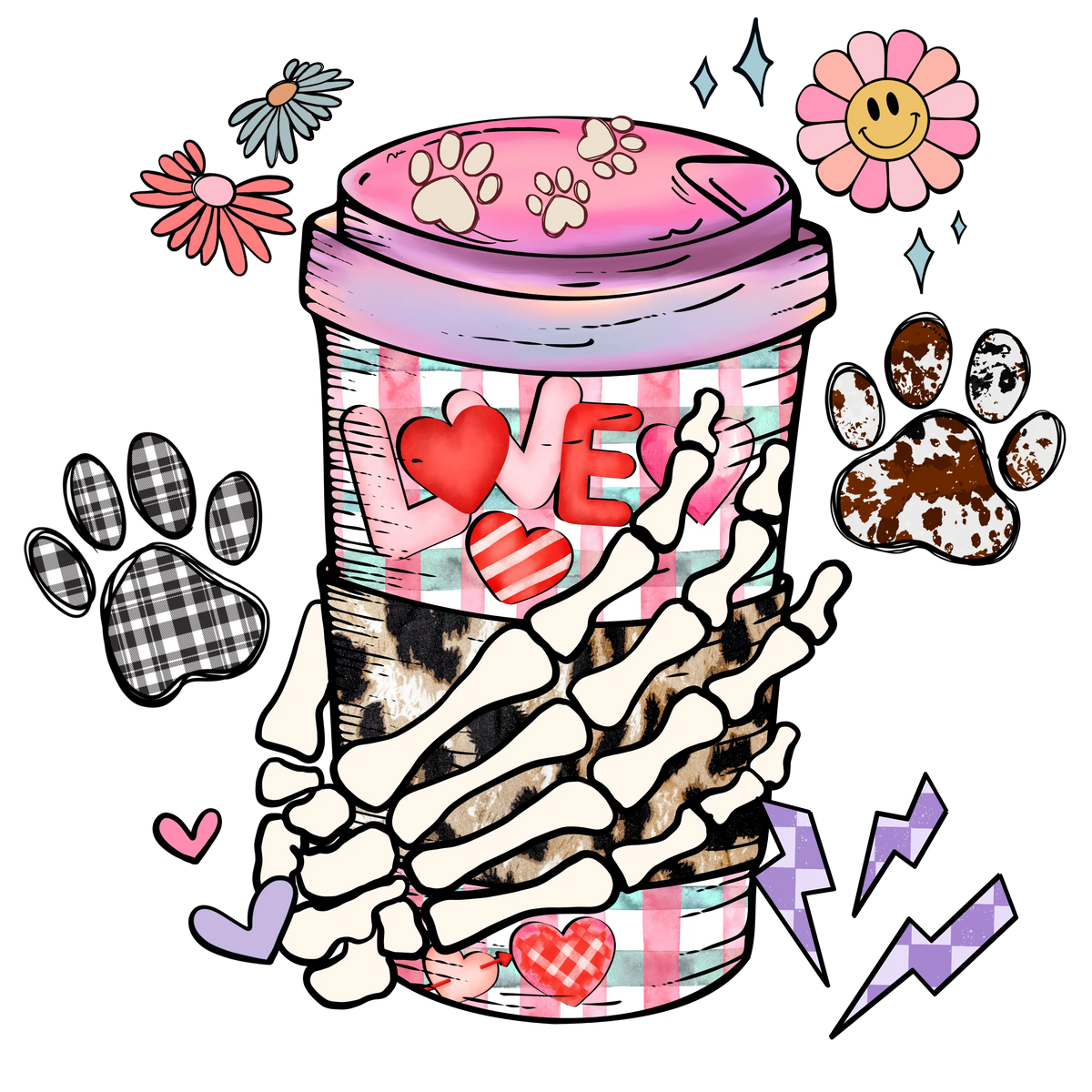 CoffeeValentineDogC5  Valentine' s Day  Holiday Ready To Press Dtf Transfers dtfintexas