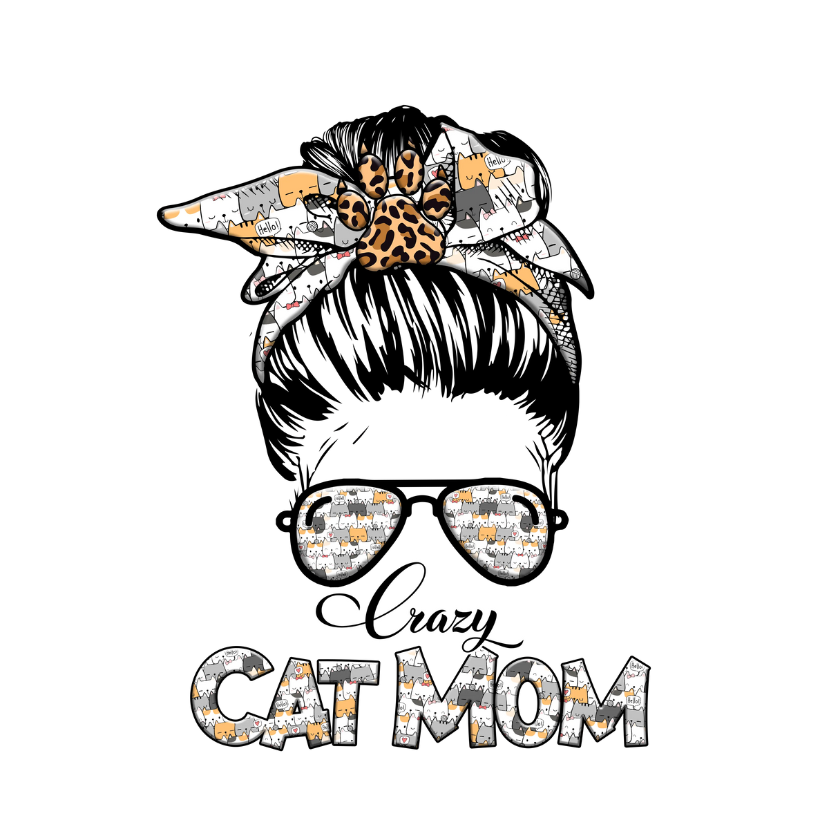 Crazy Cat Mom   Mother's Day Holiday Ready To Press Dtf Transfers dtfintexas