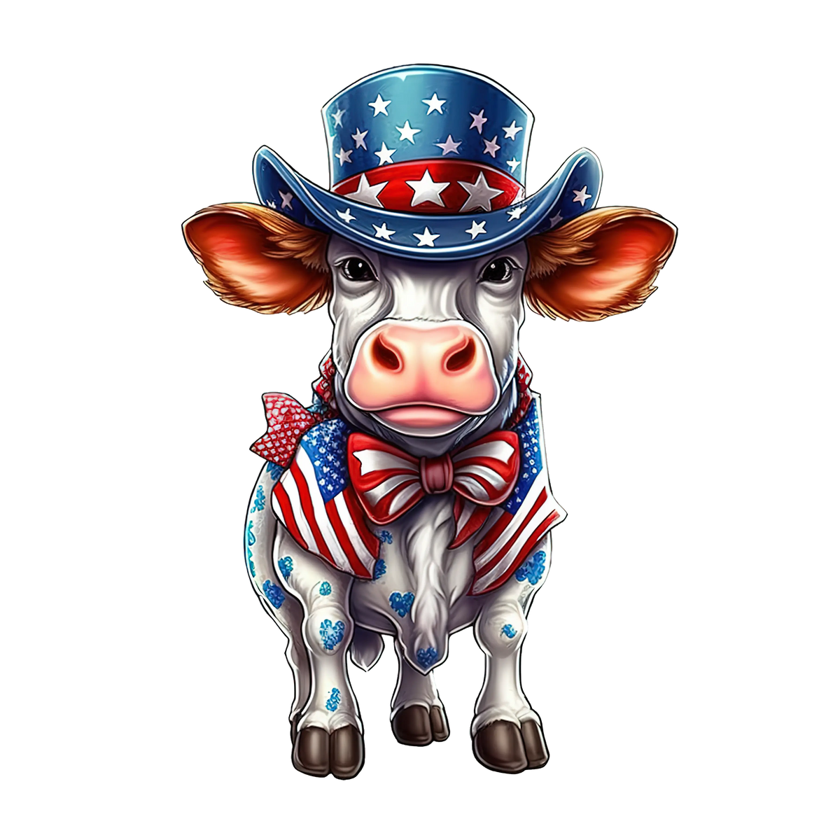 Cute patrıotıc cow 1 standard wıdth 3600px PATRIOTIC  HOLIDAYS READY TO PRESS dtfintexas
