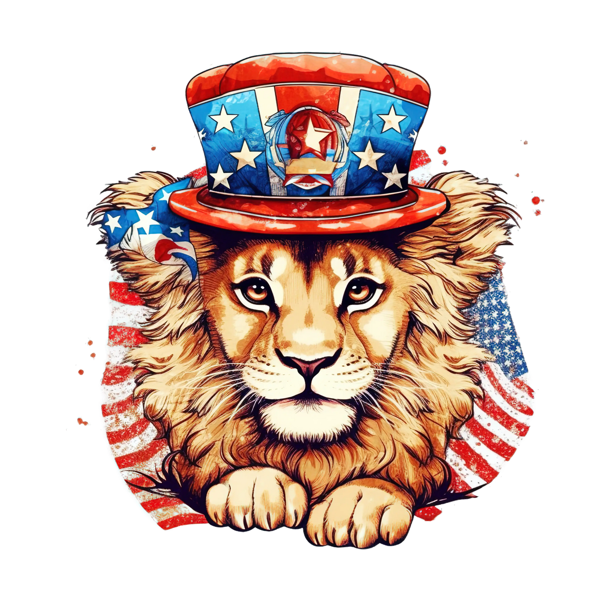 Cute patrıotıc lıon 1 PATRIOTIC  HOLIDAYS READY TO PRESS dtfintexas