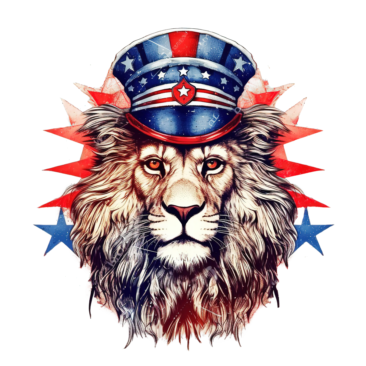 Cute patriotic lion 2 PATRIOTIC  HOLIDAYS READY TO PRESS dtfintexas