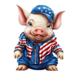 Cute patriotic pig 1 PATRIOTIC  HOLIDAYS READY TO PRESS dtfintexas