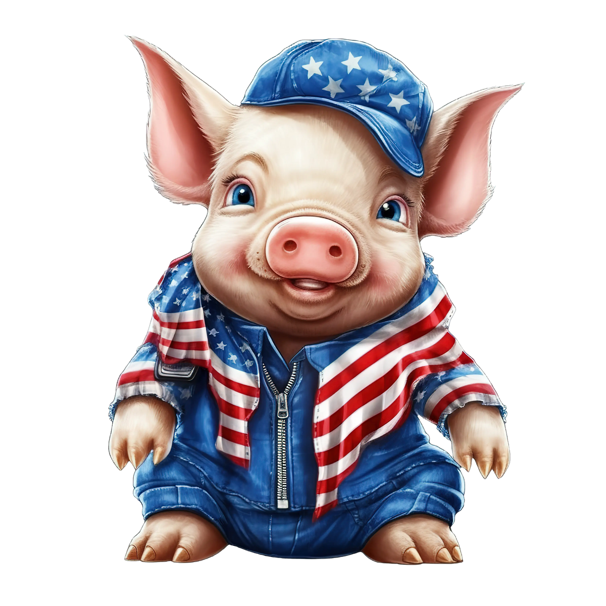 Cute patriotic pig 1 PATRIOTIC  HOLIDAYS READY TO PRESS dtfintexas