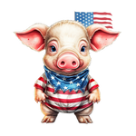 Cute patriotic pig 2  PATRIOTIC  HOLIDAYS READY TO PRESS dtfintexas