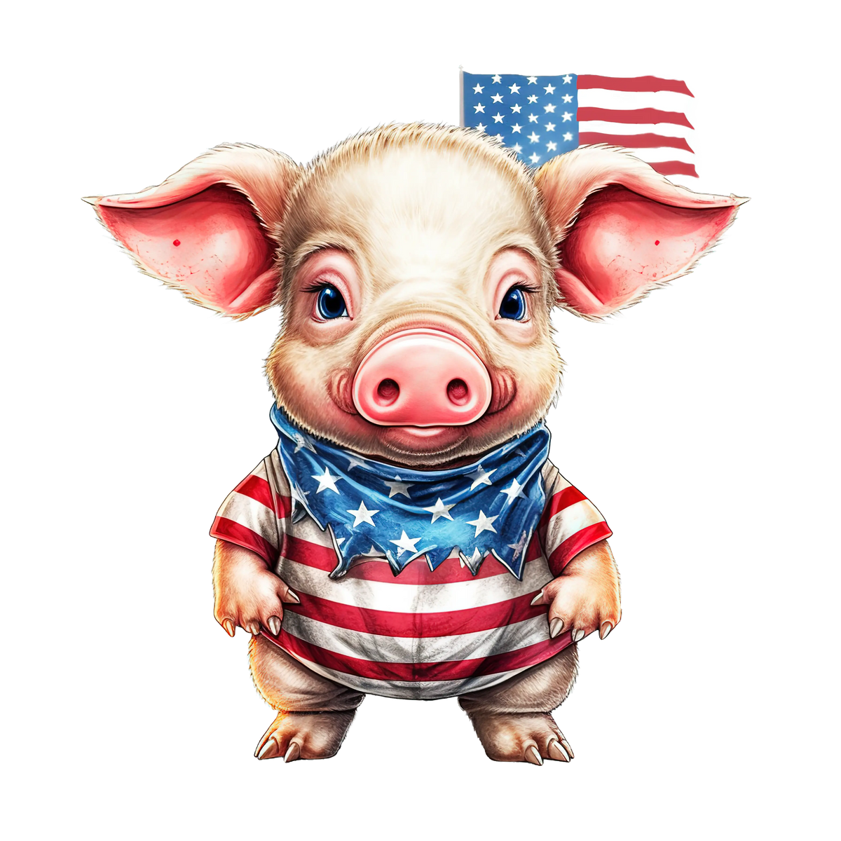 Cute patriotic pig 2  PATRIOTIC  HOLIDAYS READY TO PRESS dtfintexas