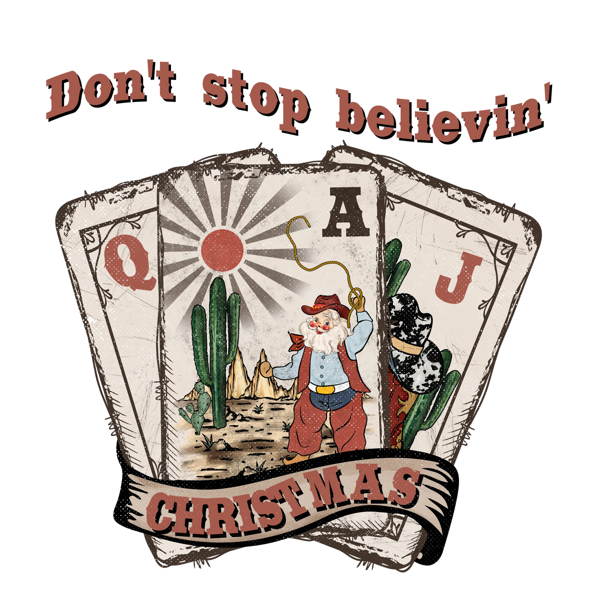 Don t stop believin Christmas   Horses  Animals  Ready To Press  Dtf Transfers dtfintexas