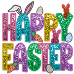 Easter faux sequin bunny  Easter Holiday Ready To Press Dtf Transfers dtfintexas