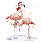 Flamingo With Christmas Light Christmas Holidays  Ready To Press Dtf Transfers dtfintexas