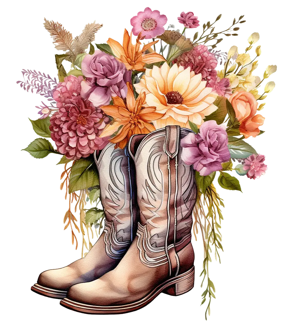 Floral Cowgirl Boots (1)    Mother's Day Holiday Ready To Press Dtf Transfers dtfintexas