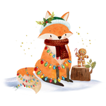 Fox With Christmas Light Design Christmas Holidays  Ready To Press Dtf Transfers dtfintexas