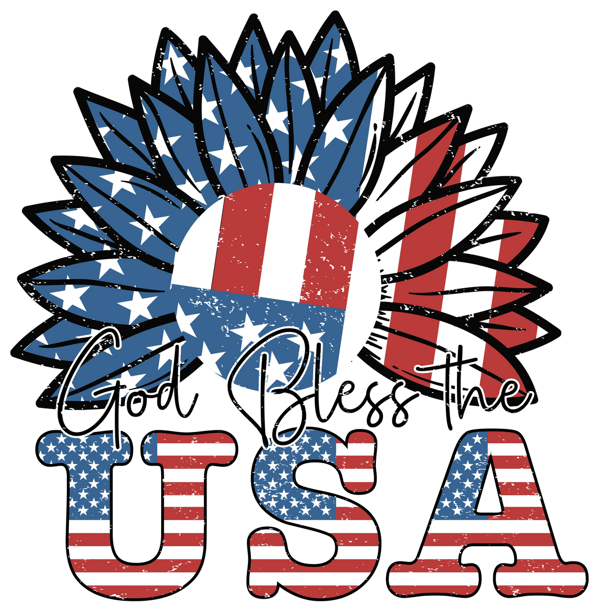 God Bless the USA-01  PATRIOTIC  HOLIDAYS READY TO PRESS dtfintexas