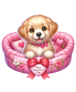 Golden Retriever Valentine' s Day  Holiday Ready To Press Dtf Transfers dtfintexas