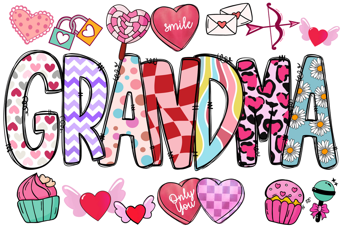 GrandmaValenDoodL    Mother's Day Holiday Ready To Press Dtf Transfers dtfintexas