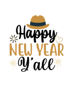 Happy New Year Yall (1)   New Year's Eve  Holiday Ready To Press Dtf Transfers dtfintexas