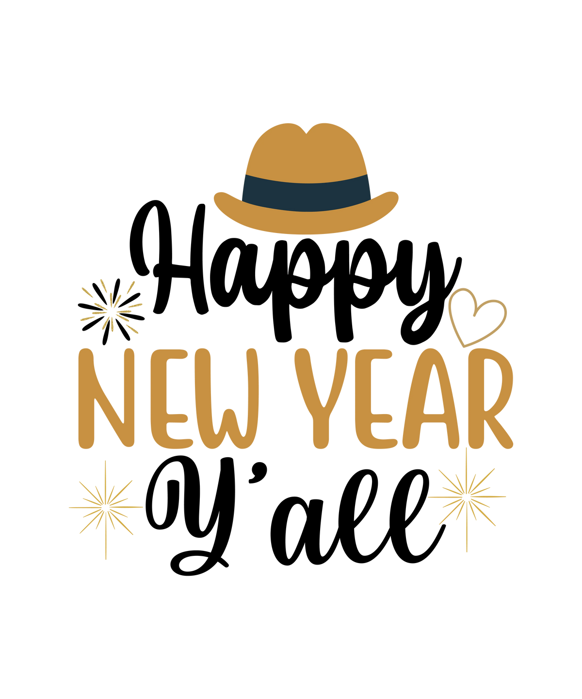 Happy New Year Yall (1)   New Year's Eve  Holiday Ready To Press Dtf Transfers dtfintexas