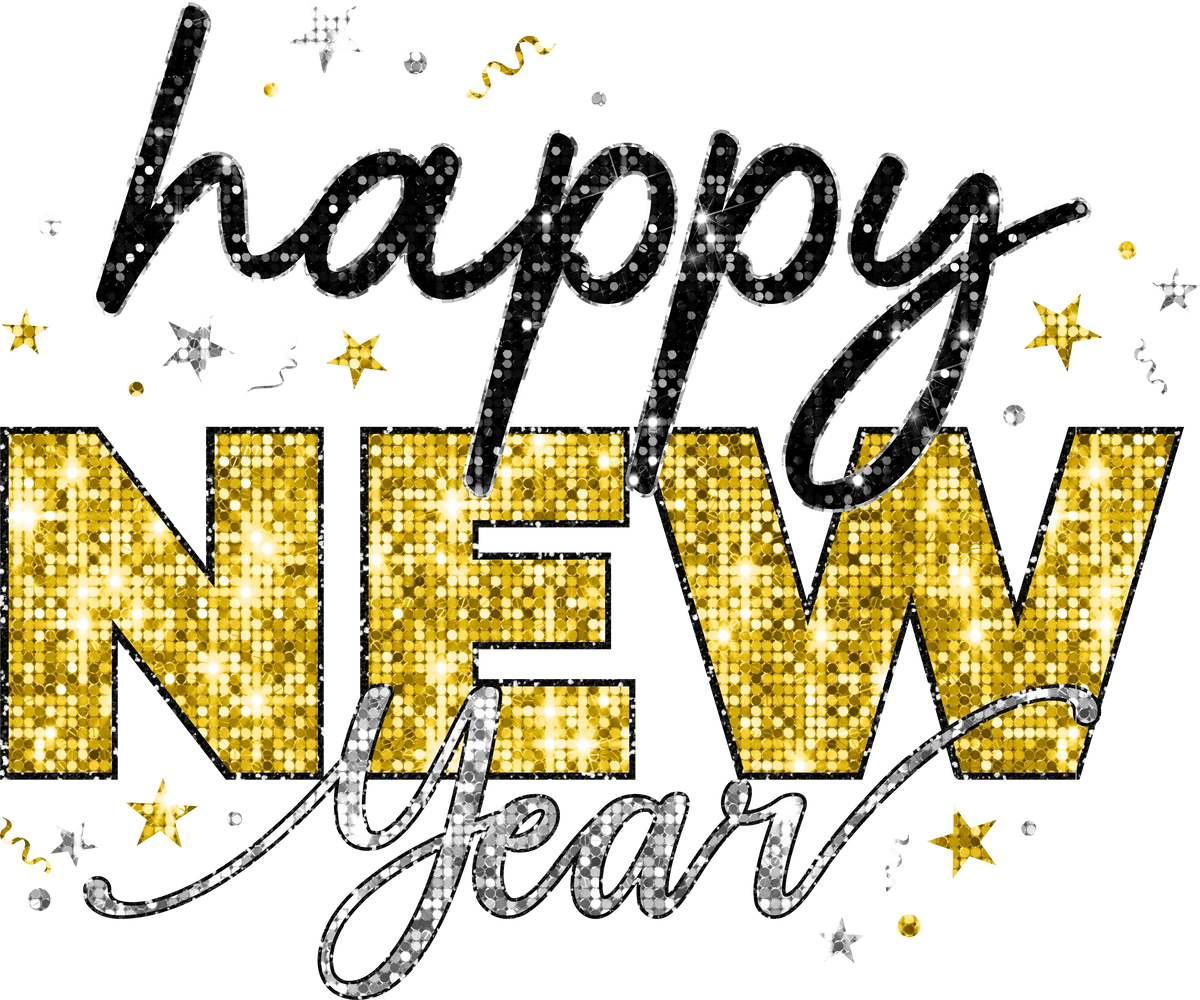 New Year Sequin New Year's Eve  Holiday Ready To Press Dtf Transfers dtfintexas