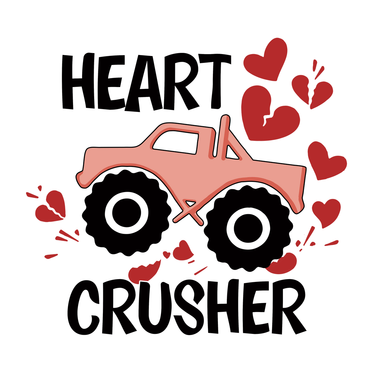 Heart Crusher   Valentine' s Day  Holiday Ready To Press Dtf Transfers dtfintexas