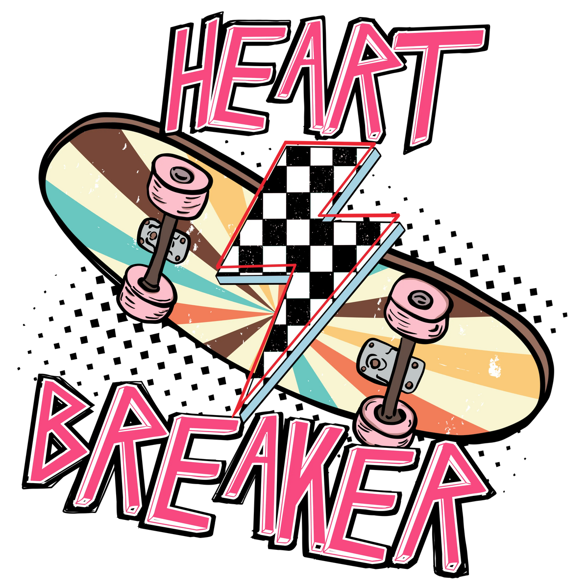 Heart breaker Skate1 Valentine' s Day  Holiday Ready To Press Dtf Transfers dtfintexas