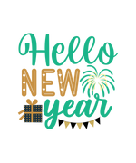 Hello New Year 01 (2)   New  Year's Eve  Holiday Ready To Press Dtf Transfers dtfintexas