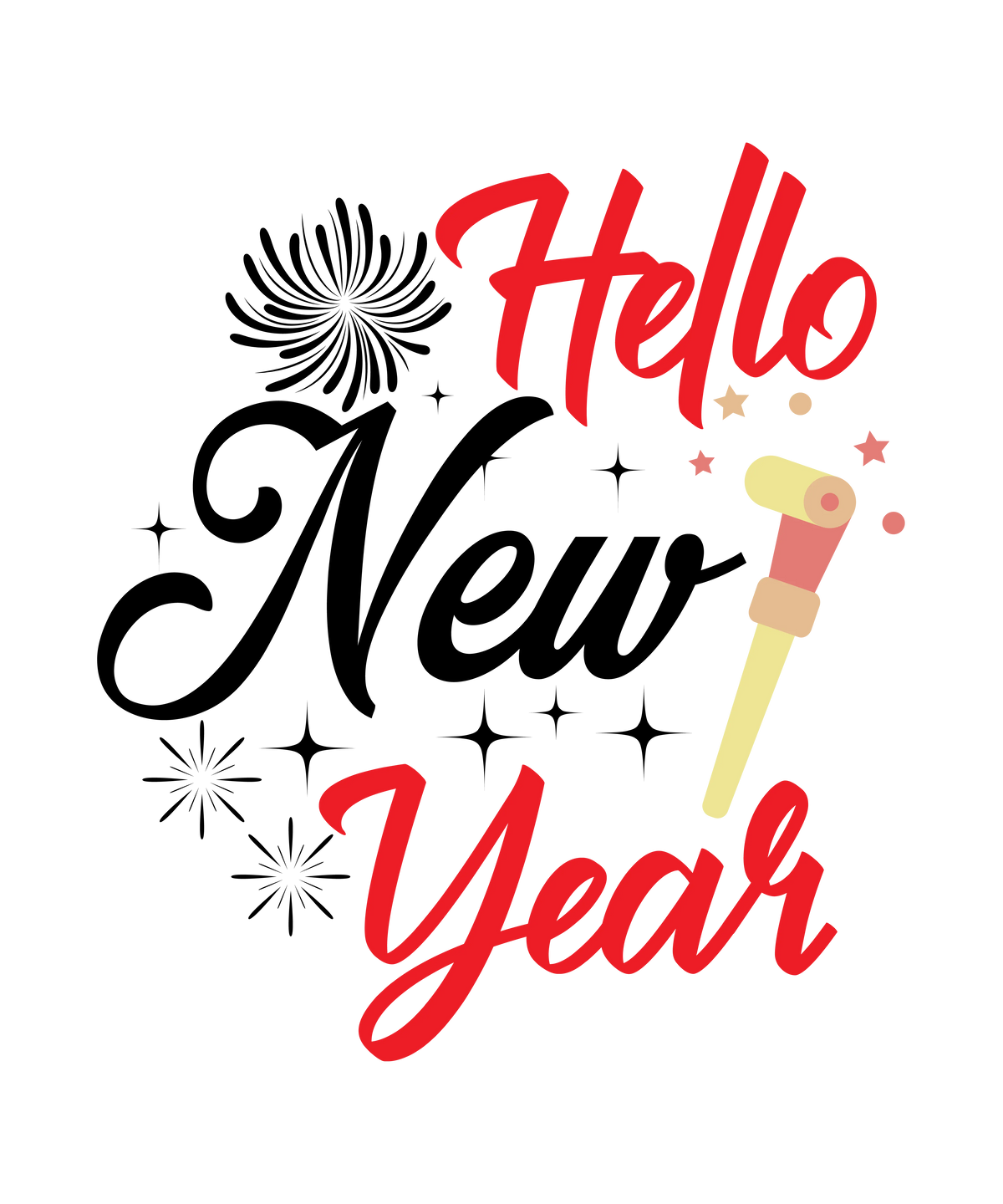 Hello  New Year 6  New  Year's Eve  Holiday Ready To Press Dtf Transfers dtfintexas
