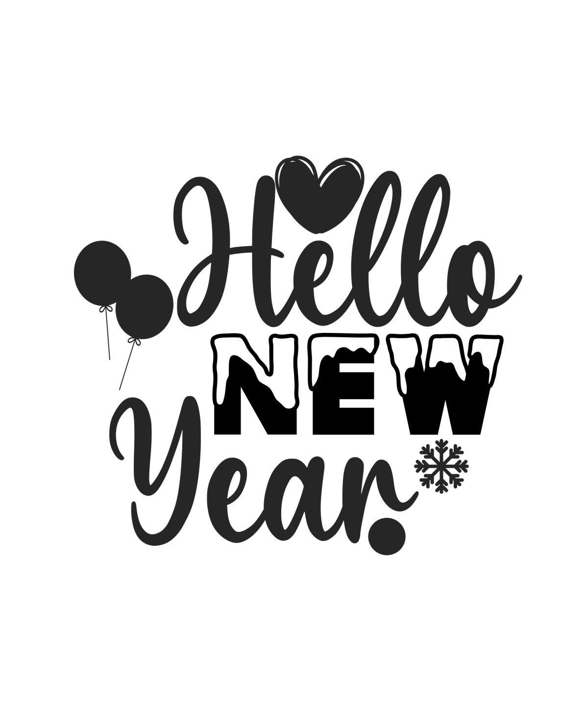 Hello New Year  New  Year's Eve  Holiday Ready To Press Dtf Transfers dtfintexas