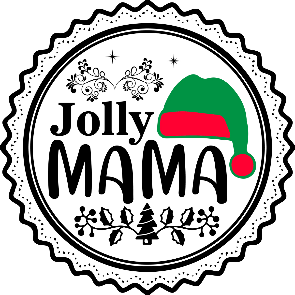Jolly Mama  Christmas Holidays  Ready To Press Dtf Transfers dtfintexas