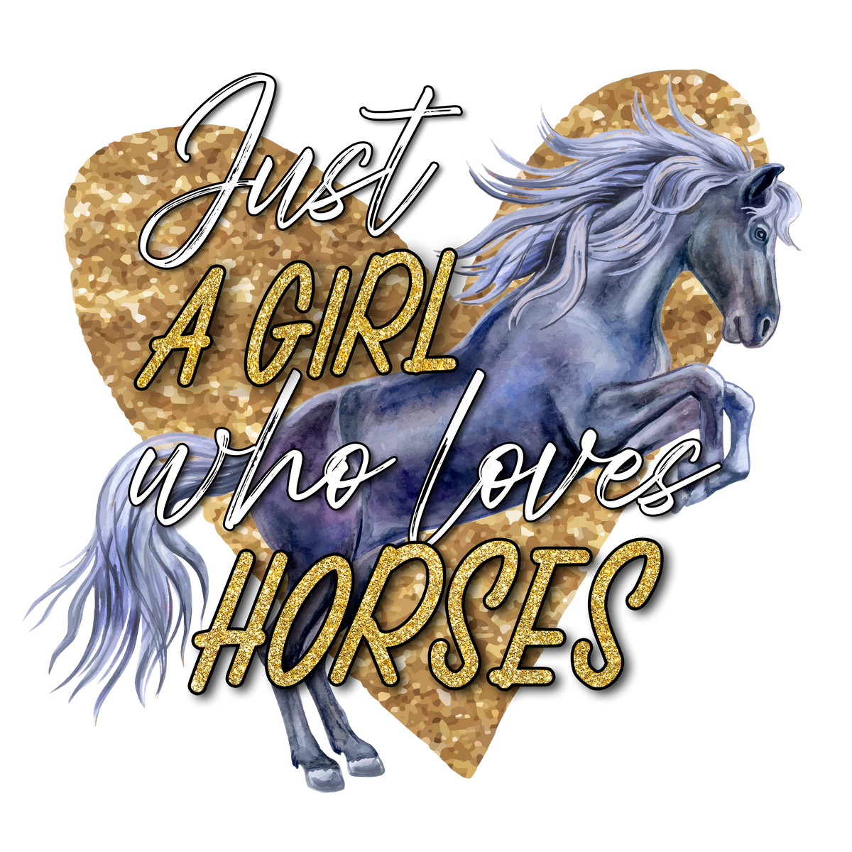Just a girl    Horses  Animals  Ready To Press  Dtf Transfers dtfintexas