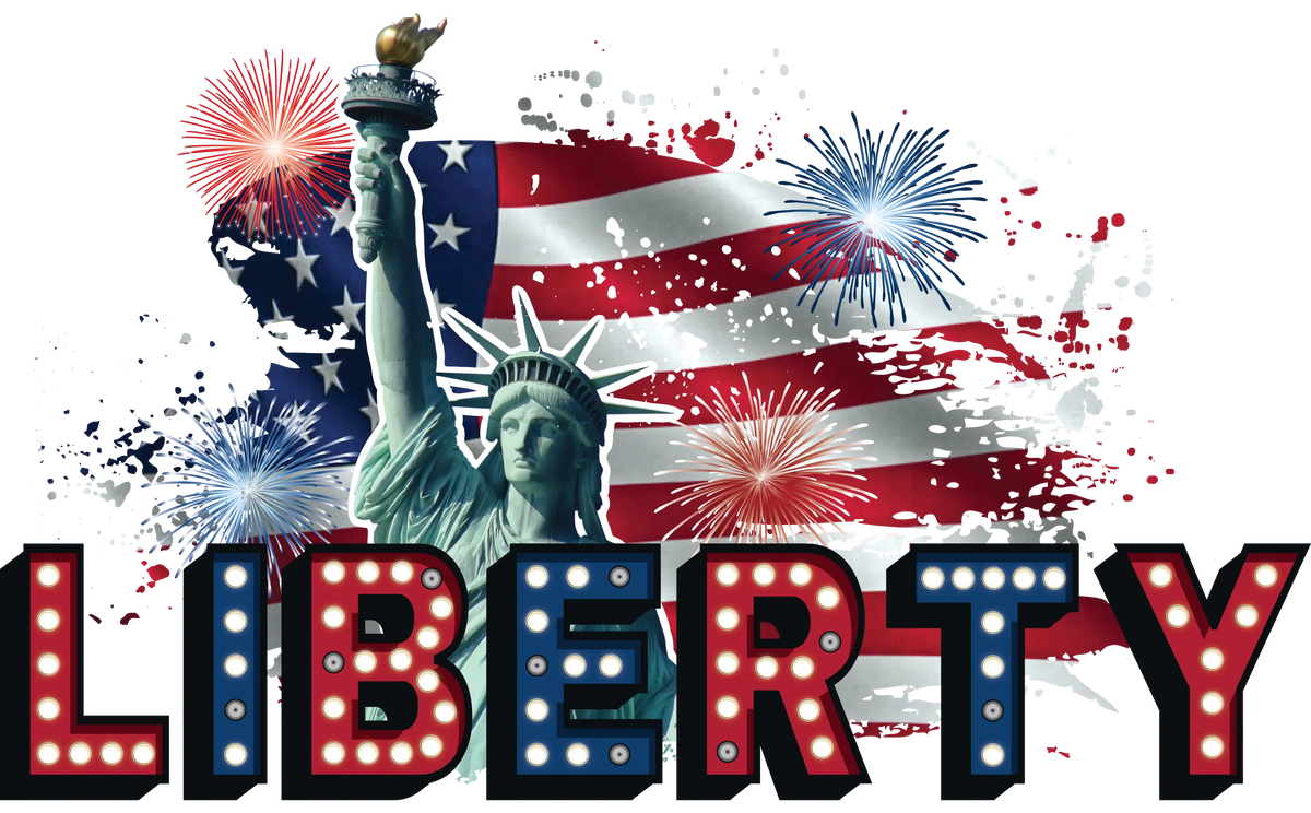 Lıberty Flag PATRIOTIC  HOLIDAYS READY TO PRESS dtfintexas