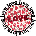 Love Hearts Circle  Valentine' s Day  Holiday Ready To Press Dtf Transfers dtfintexas