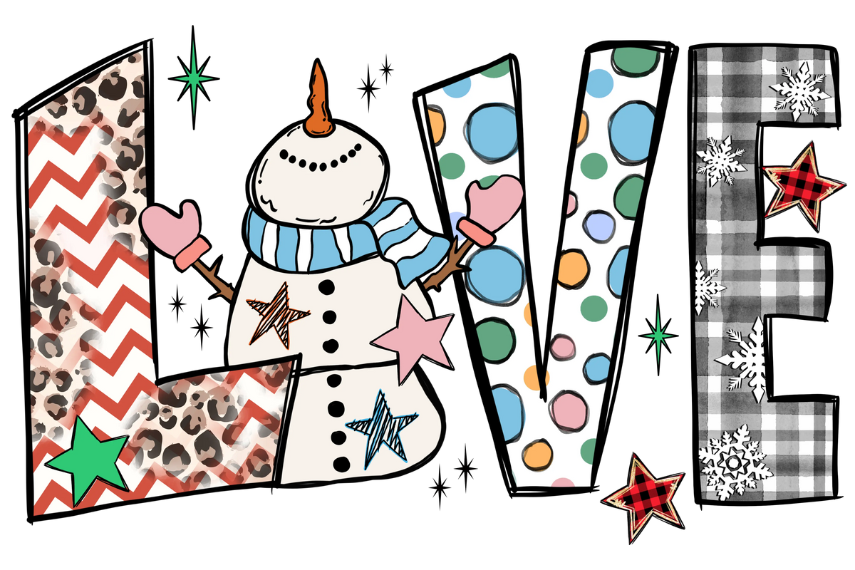 Love Snowman Dood1 Christmas Holidays  Ready To Press Dtf Transfers dtfintexas