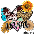 Loved Heart Sunflower Valentine' s Day  Holiday Ready To Press Dtf Transfers dtfintexas