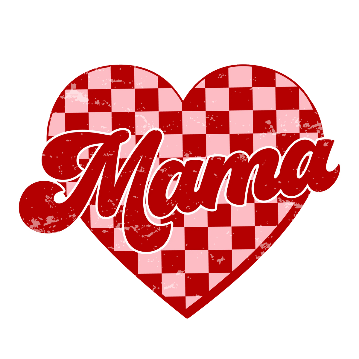Mama Checkered Heart Valentine' s Day  Holiday Ready To Press Dtf Transfers dtfintexas