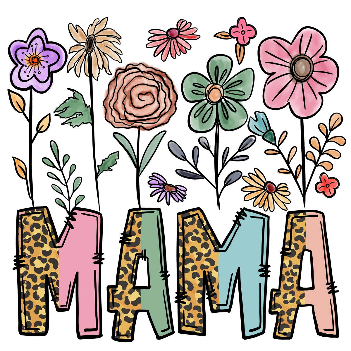 Mama  Flower   Mother's Day Holiday Ready To Press Dtf Transfers dtfintexas