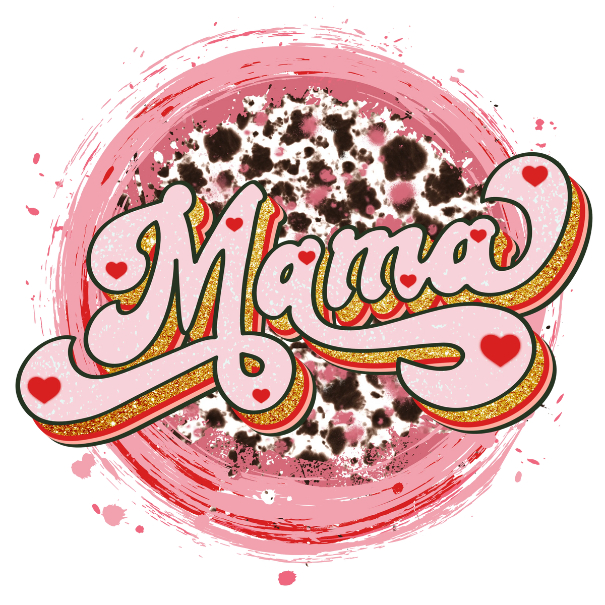 MamaValenCowGr1   Mother's Day Holiday Ready To Press Dtf Transfers dtfintexas