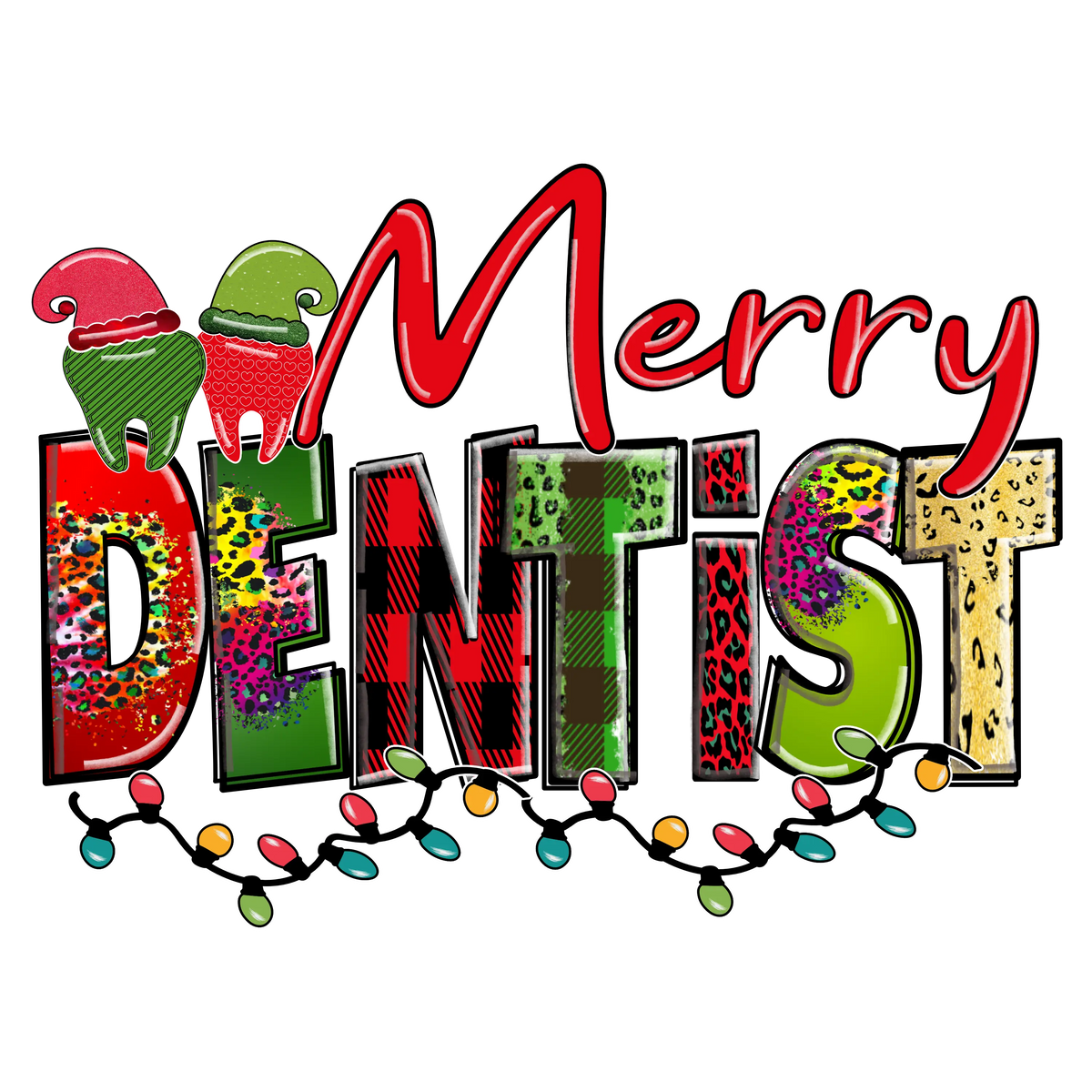 Merry Dentist Christmas Christmas  Ready To Press Dtf Transfers dtfintexas