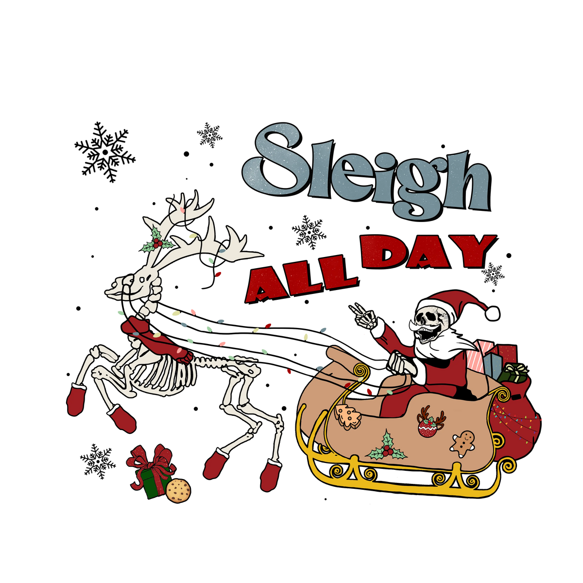 Merry Christmas skeleton (13) Christmas   Holiday Ready To Press Dtf Transfers dtfintexas