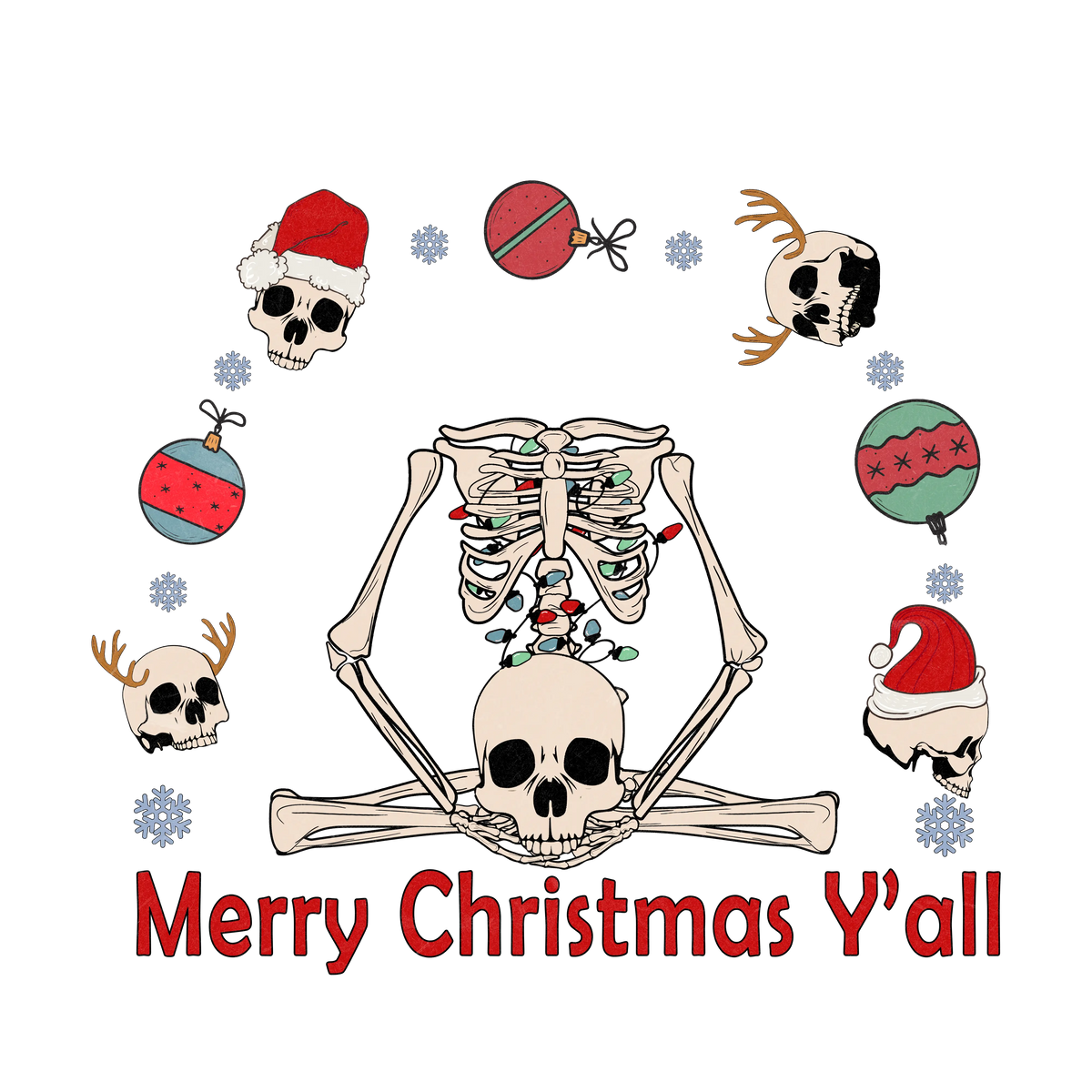 Merry Christmas skeleton (15) Christmas   Holiday Ready To Press Dtf Transfers dtfintexas